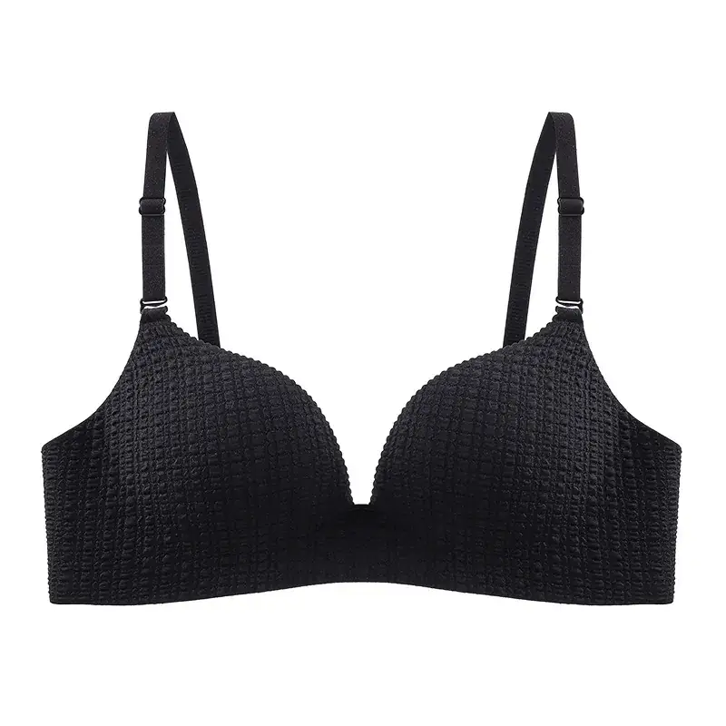 Women's White Waffle Knit Push Up Bra Small - Image 2