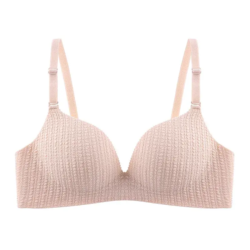 Women's White Waffle Knit Push Up Bra Small - Image 5