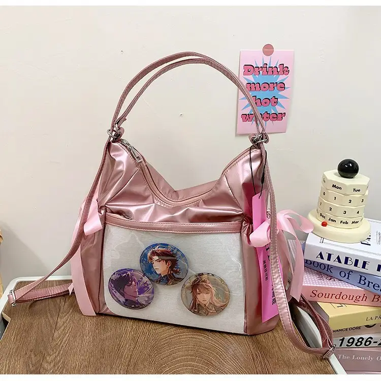 Korean Style Bow Bag for Girls Black White — feature 20