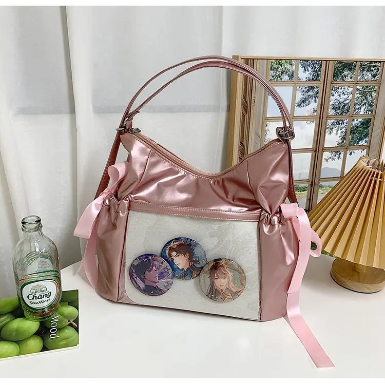 Korean Style Bow Bag for Girls Black White — feature 34