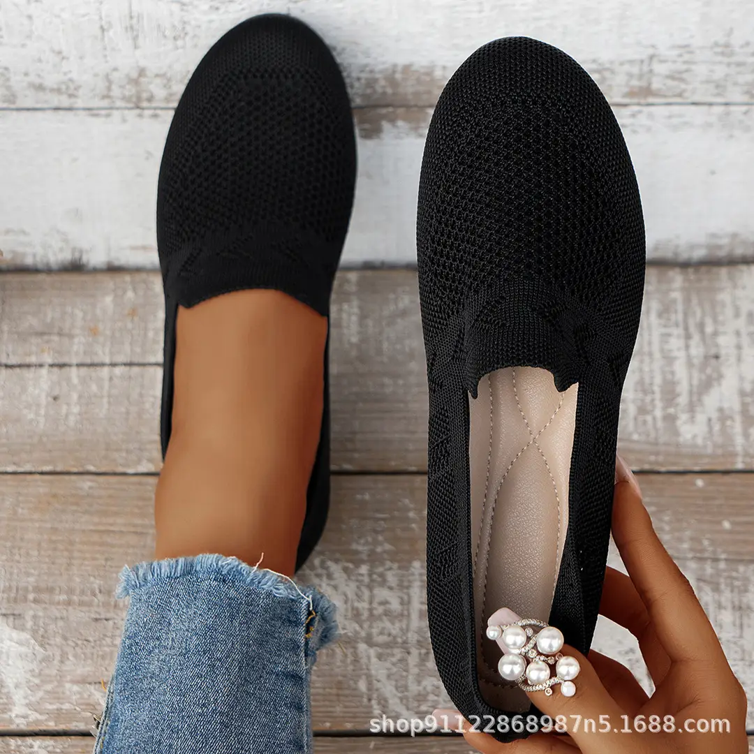 Fashionable Single Shoes, European and American Large Size Round-Toe Flat Shoes, Women's Shallow-Mouth Sports-Style Casual Shoes, Comfortable Shallow-Mouth Women's Shoes - Image 5