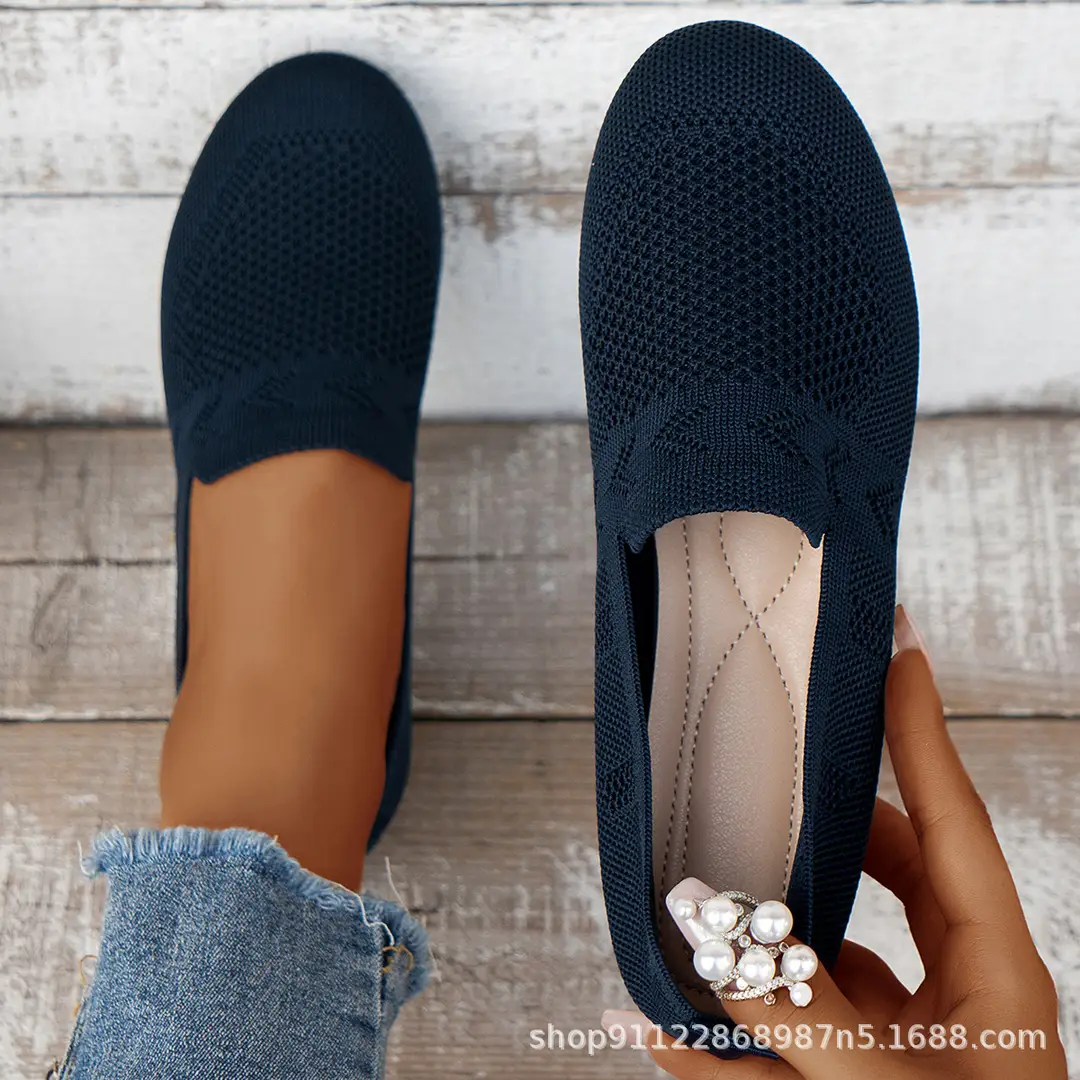 Fashionable Single Shoes, European and American Large Size Round-Toe Flat Shoes, Women's Shallow-Mouth Sports-Style Casual Shoes, Comfortable Shallow-Mouth Women's Shoes - Image 6