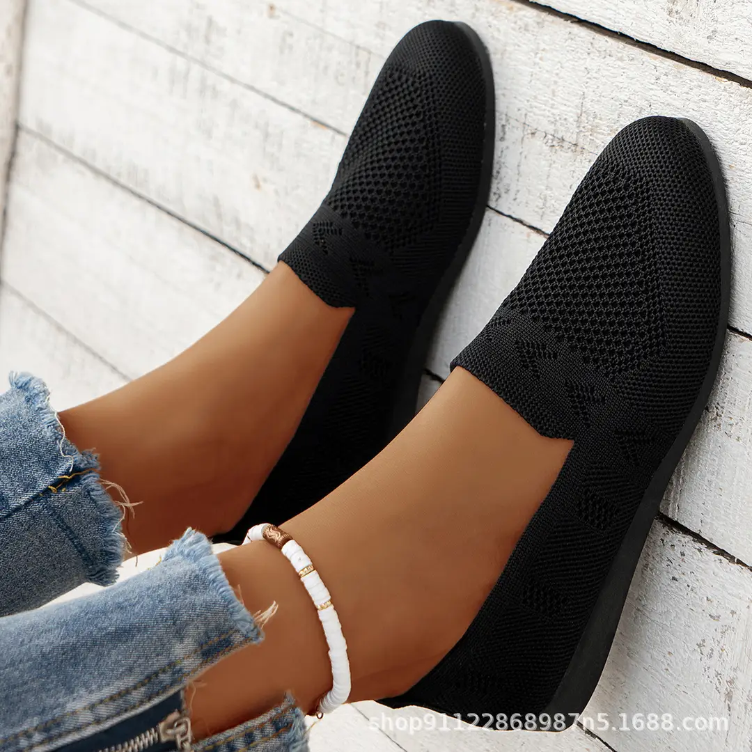 Fashionable Single Shoes, European and American Large Size Round-Toe Flat Shoes, Women's Shallow-Mouth Sports-Style Casual Shoes, Comfortable Shallow-Mouth Women's Shoes — feature 2