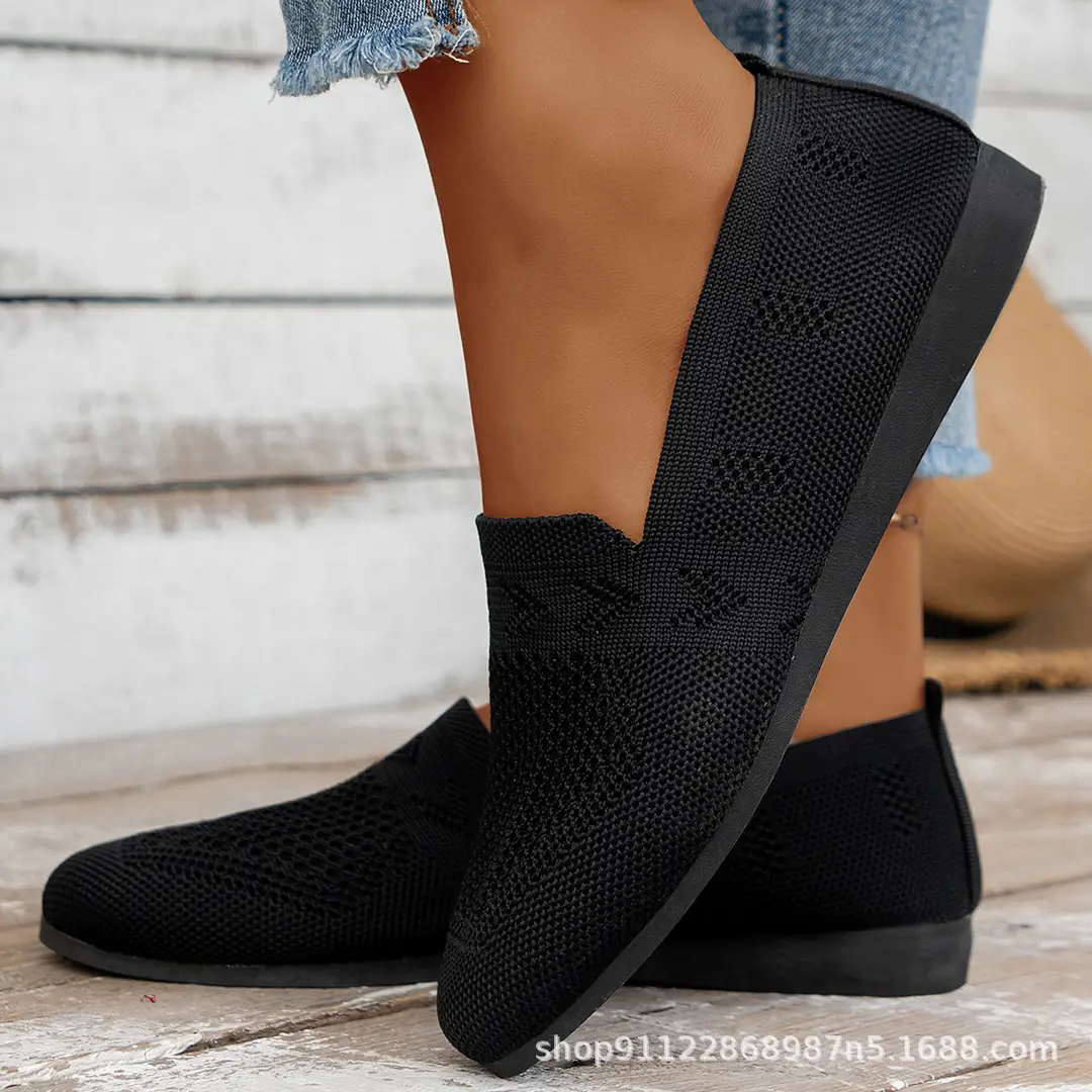 Fashionable Single Shoes, European and American Large Size Round-Toe Flat Shoes, Women's Shallow-Mouth Sports-Style Casual Shoes, Comfortable Shallow-Mouth Women's Shoes — feature 3