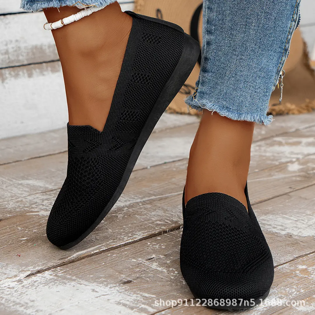 Fashionable Single Shoes, European and American Large Size Round-Toe Flat Shoes, Women's Shallow-Mouth Sports-Style Casual Shoes, Comfortable Shallow-Mouth Women's Shoes — feature 4
