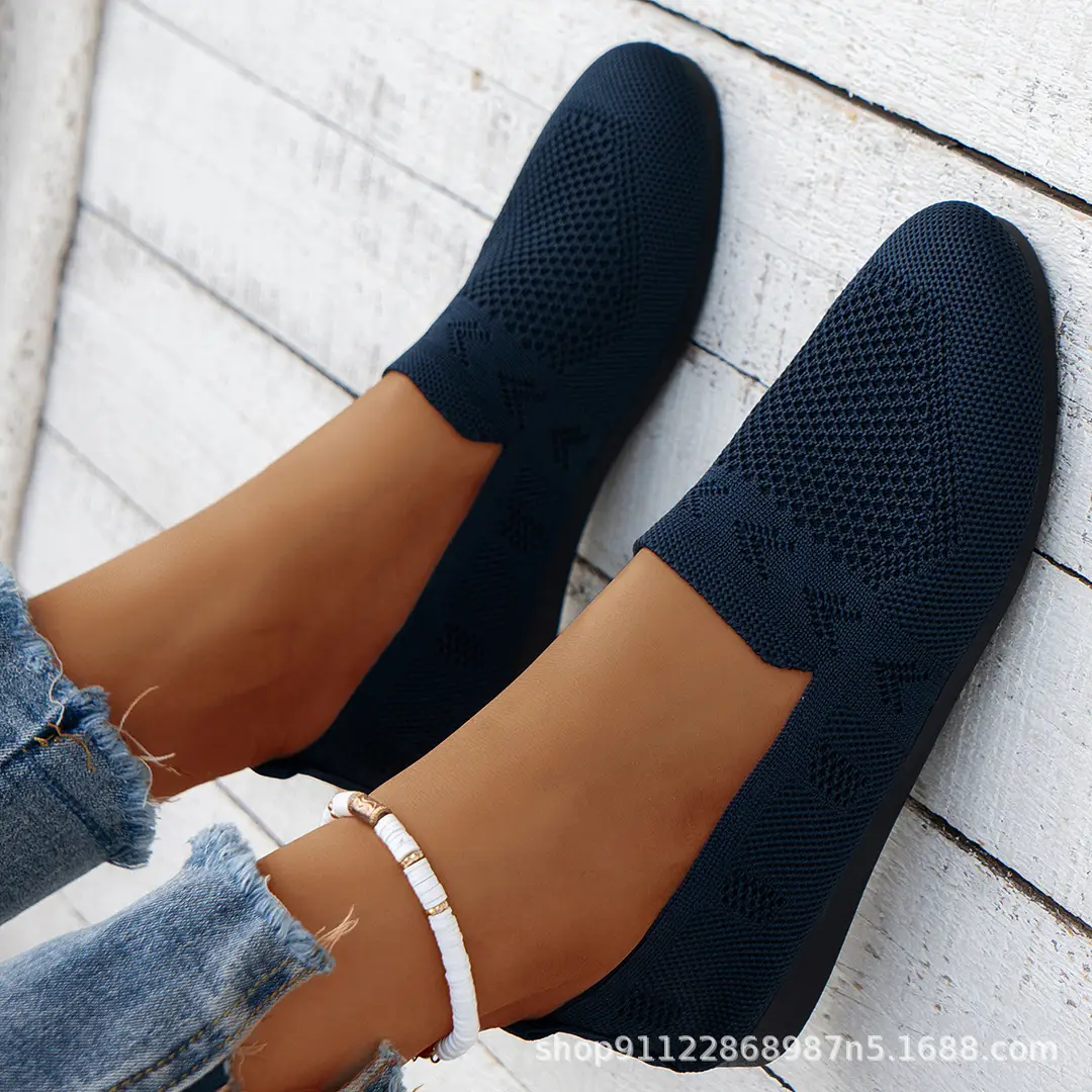 Fashionable Single Shoes, European and American Large Size Round-Toe Flat Shoes, Women's Shallow-Mouth Sports-Style Casual Shoes, Comfortable Shallow-Mouth Women's Shoes — feature 5