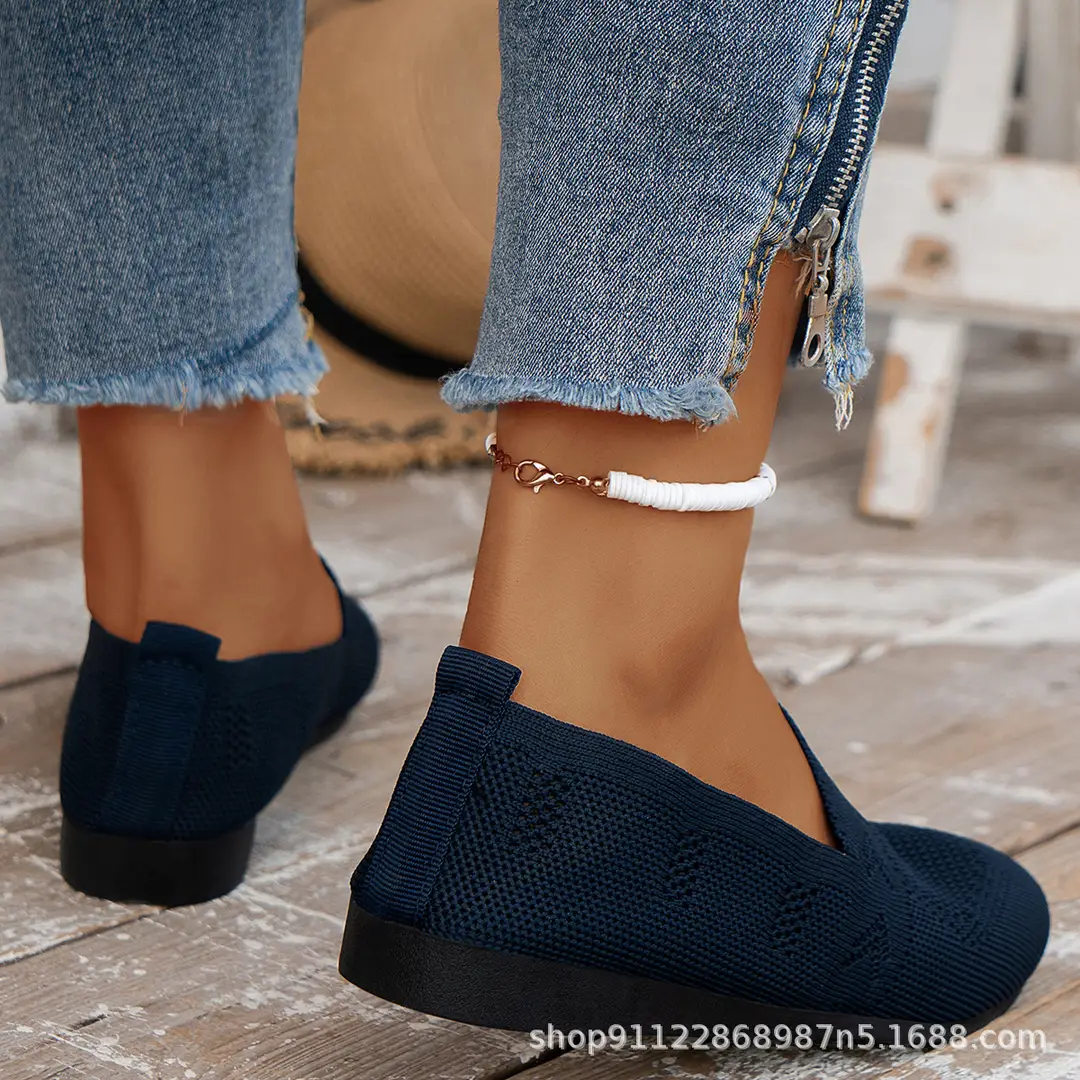 Fashionable Single Shoes, European and American Large Size Round-Toe Flat Shoes, Women's Shallow-Mouth Sports-Style Casual Shoes, Comfortable Shallow-Mouth Women's Shoes — feature 8