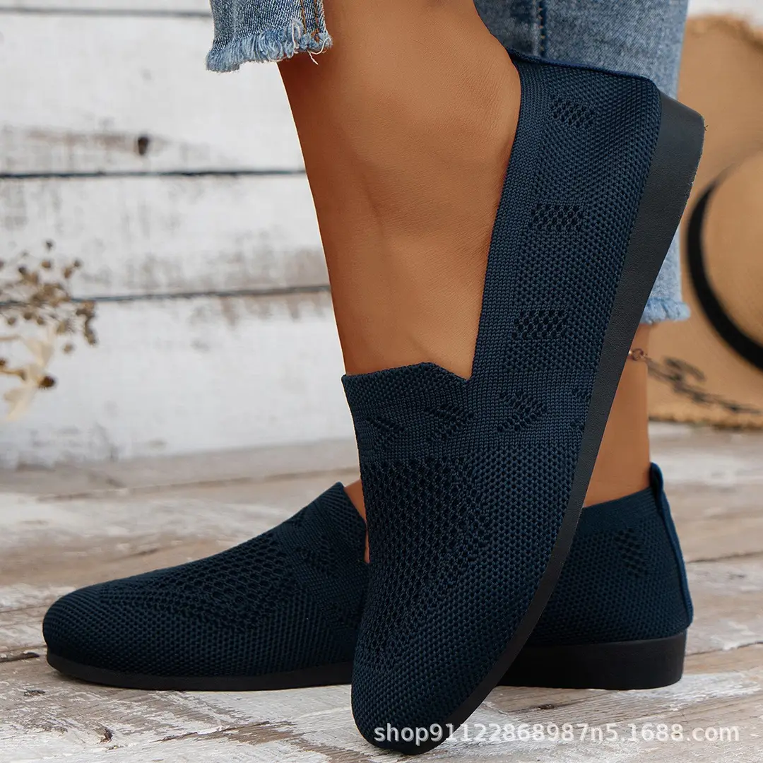 Fashionable Single Shoes, European and American Large Size Round-Toe Flat Shoes, Women's Shallow-Mouth Sports-Style Casual Shoes, Comfortable Shallow-Mouth Women's Shoes - Image 2