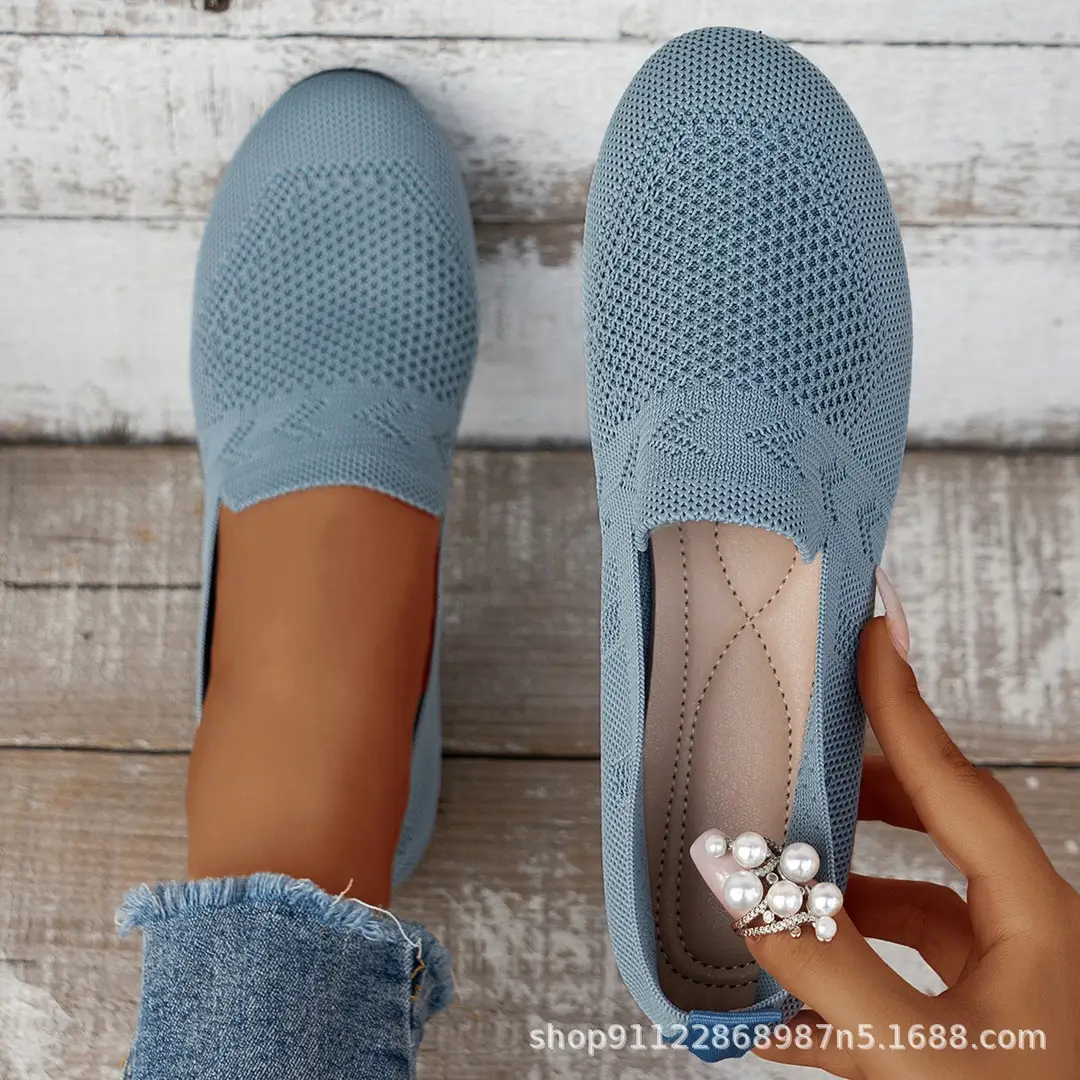 Fashionable Single Shoes, European and American Large Size Round-Toe Flat Shoes, Women's Shallow-Mouth Sports-Style Casual Shoes, Comfortable Shallow-Mouth Women's Shoes - Image 3