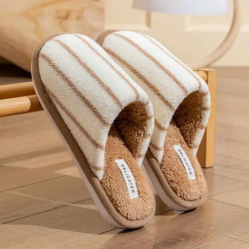 Pink Cotton Slippers for Women Winter Home Warm Non-Slip