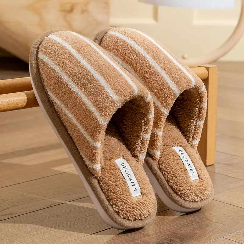 Pink Cotton Slippers for Women Winter Home Warm Non-Slip