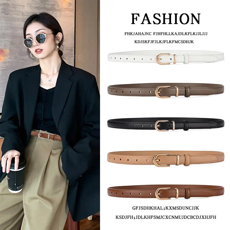 Women's Brown Cowhide Belt with Alloy Buckle - Image 11
