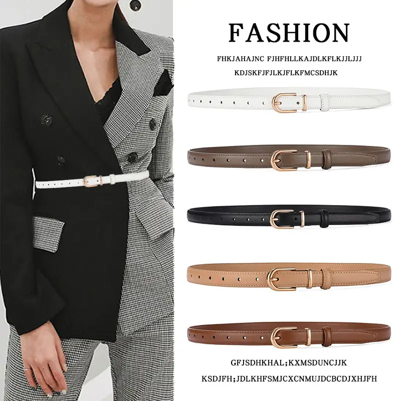 Women's Brown Cowhide Belt with Alloy Buckle - Image 13