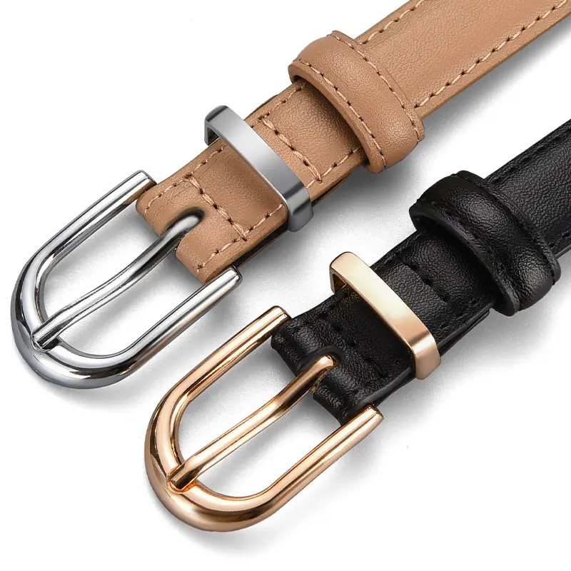 Women's Brown Cowhide Belt with Alloy Buckle - Image 14
