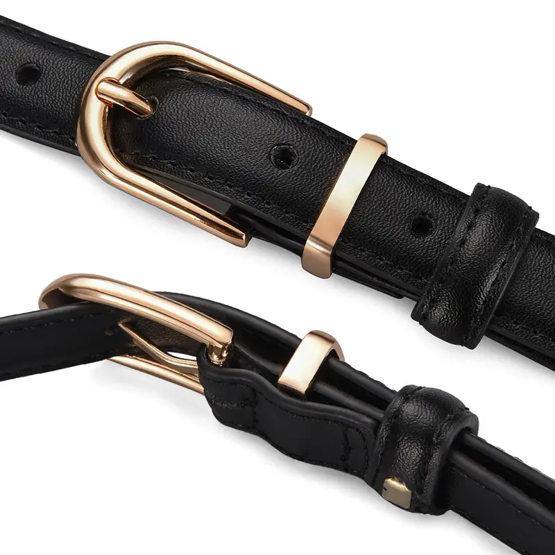 Women's Brown Cowhide Belt with Alloy Buckle - Image 15