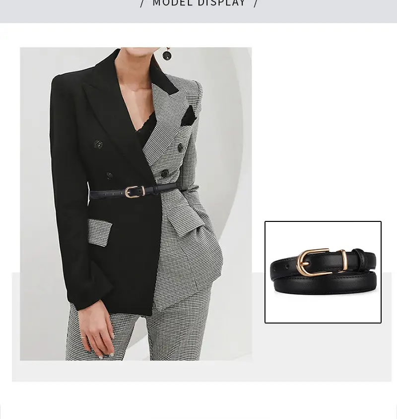 Women's Brown Cowhide Belt with Alloy Buckle β feature 13