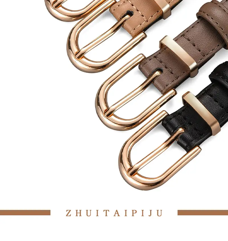 Women's Brown Cowhide Belt with Alloy Buckle β feature 2