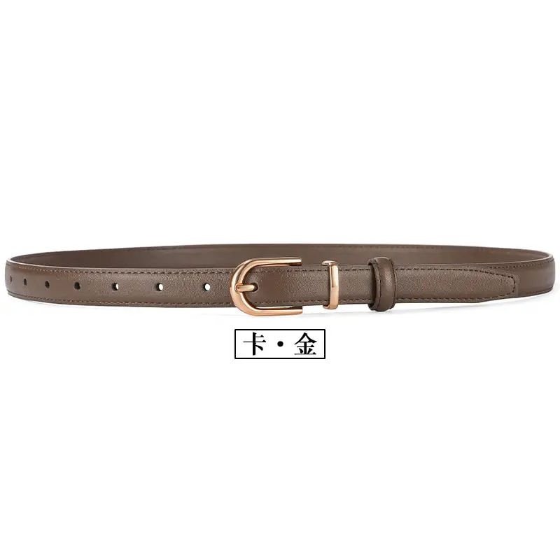Women's Brown Cowhide Belt with Alloy Buckle β feature 20
