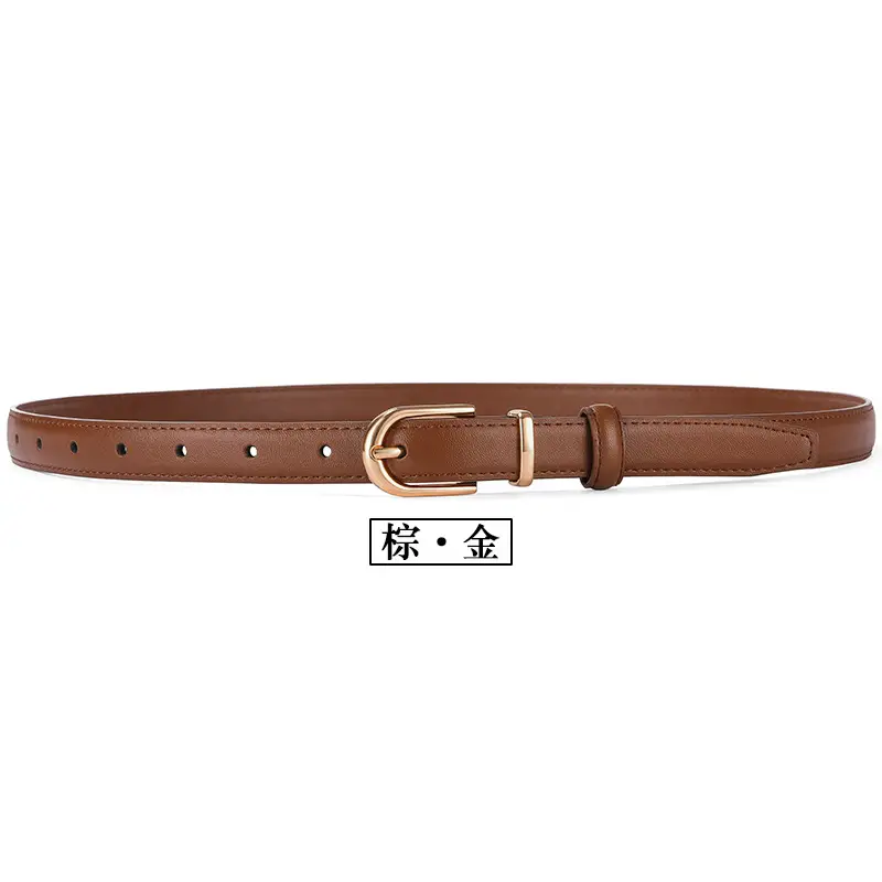 Women's Brown Cowhide Belt with Alloy Buckle β feature 24