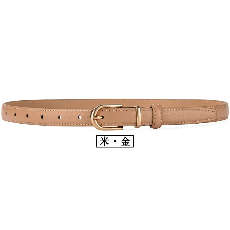 Women's Brown Cowhide Belt with Alloy Buckle - Image 5