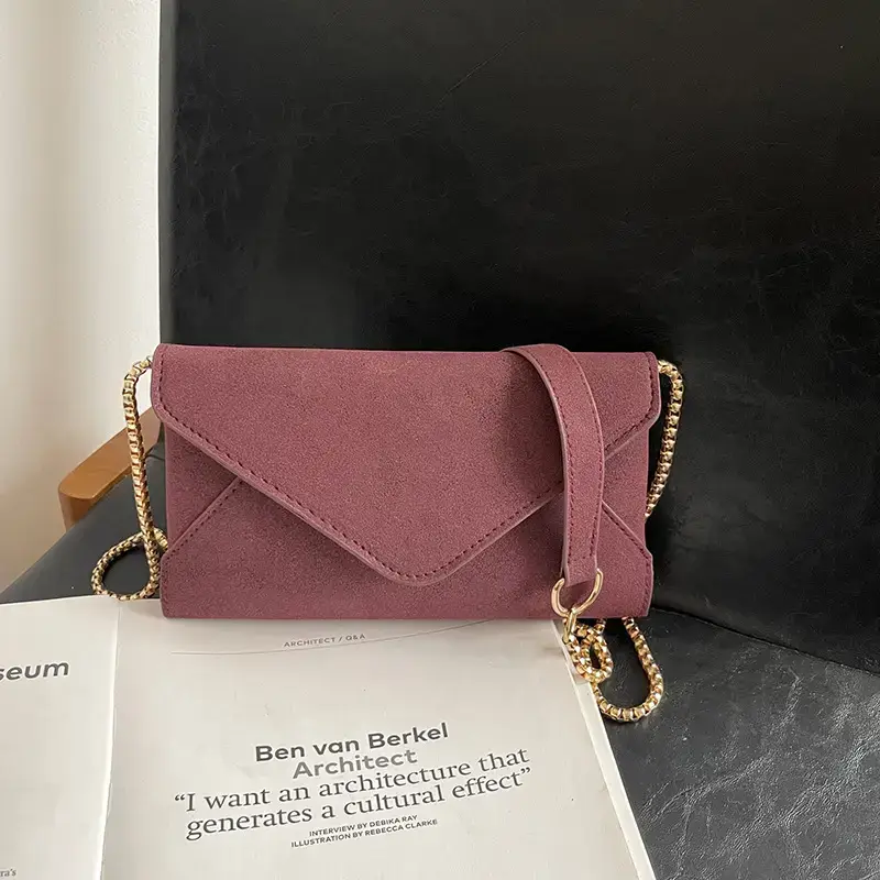Maroon Korean Style Long Clutch Bag for Women - Image 8