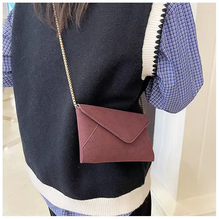 Maroon Korean Style Long Clutch Bag for Women — feature 12