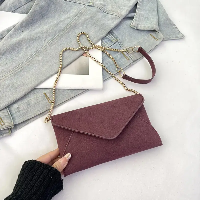 Maroon Korean Style Long Clutch Bag for Women - Image 3