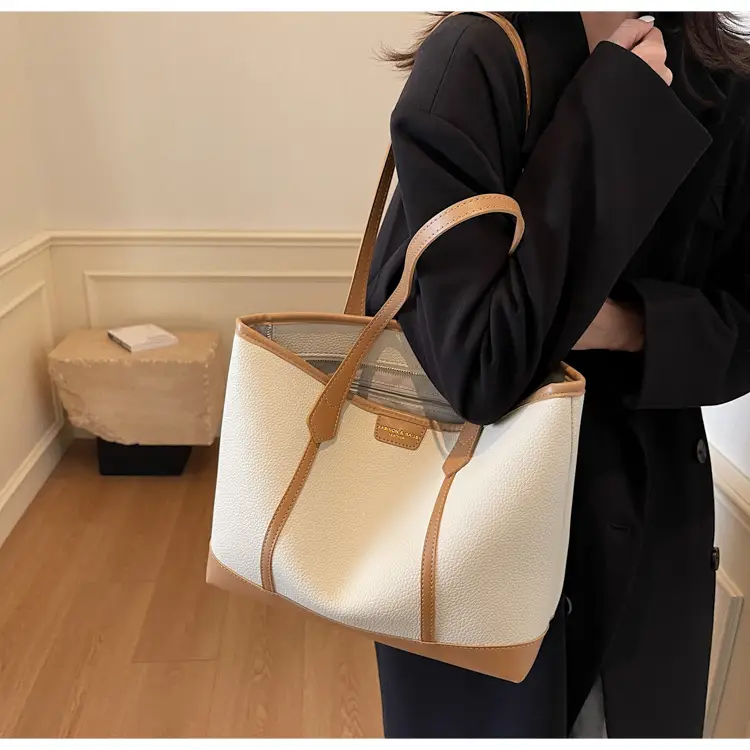 Women's Large Capacity Shoulder Bag Brown Leather Casual Tote — feature 28