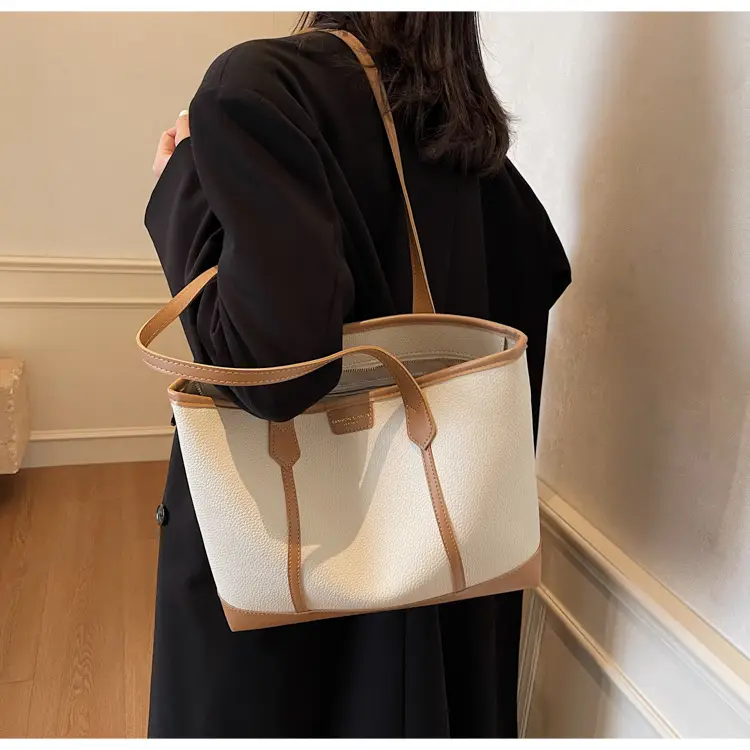 Women's Large Capacity Shoulder Bag Brown Leather Casual Tote — feature 33