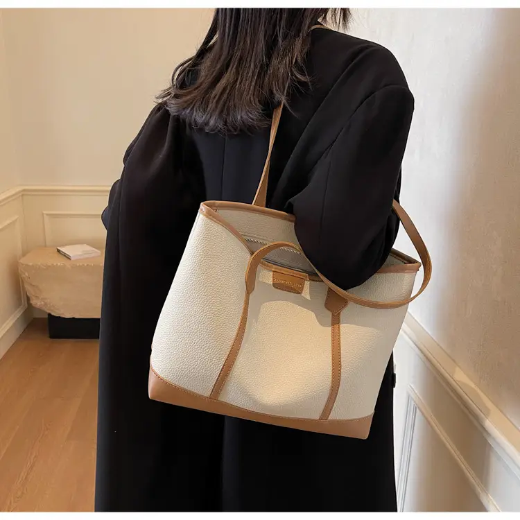 Women's Large Capacity Shoulder Bag Brown Leather Casual Tote — feature 34