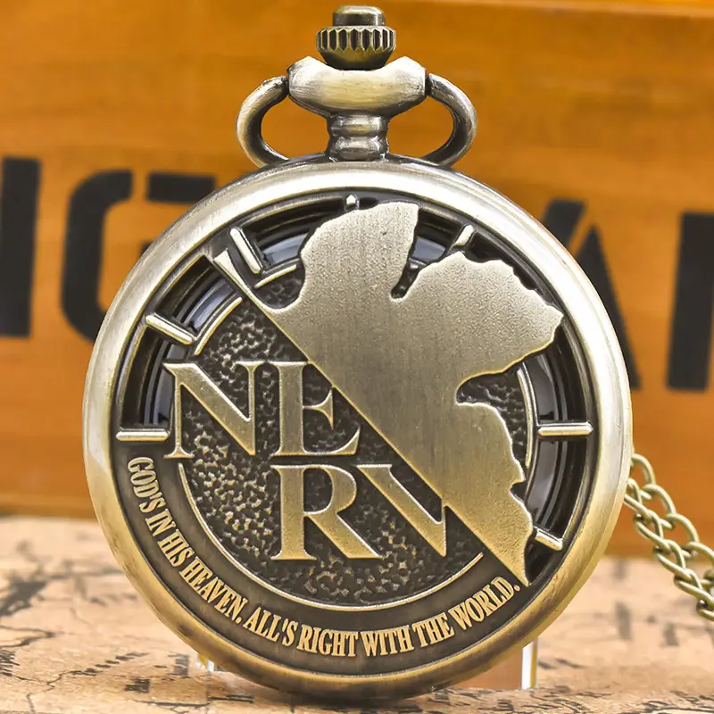 New Century Evangelical Warrior NERV Pocket Watch with Red Heart Design - Image 3