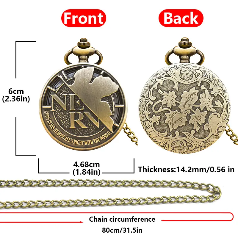 New Century Evangelical Warrior NERV Pocket Watch with Red Heart Design — feature 13