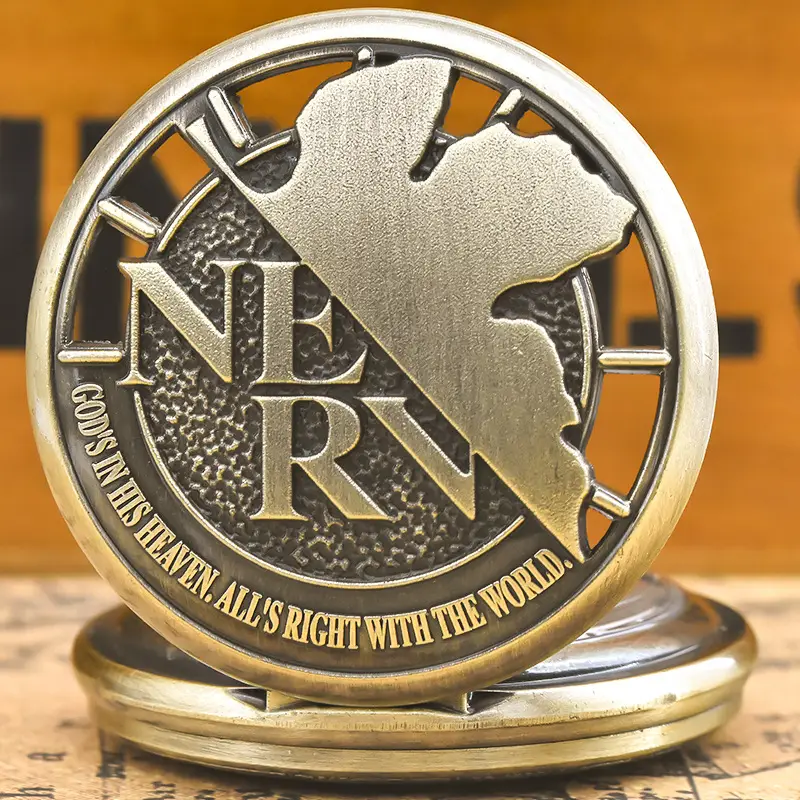 New Century Evangelical Warrior NERV Pocket Watch with Red Heart Design — feature 7