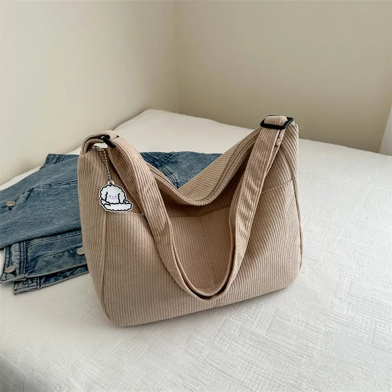 Women's Beige Cotton Shoulder Crossbody Bag with Cute Design - Image 10