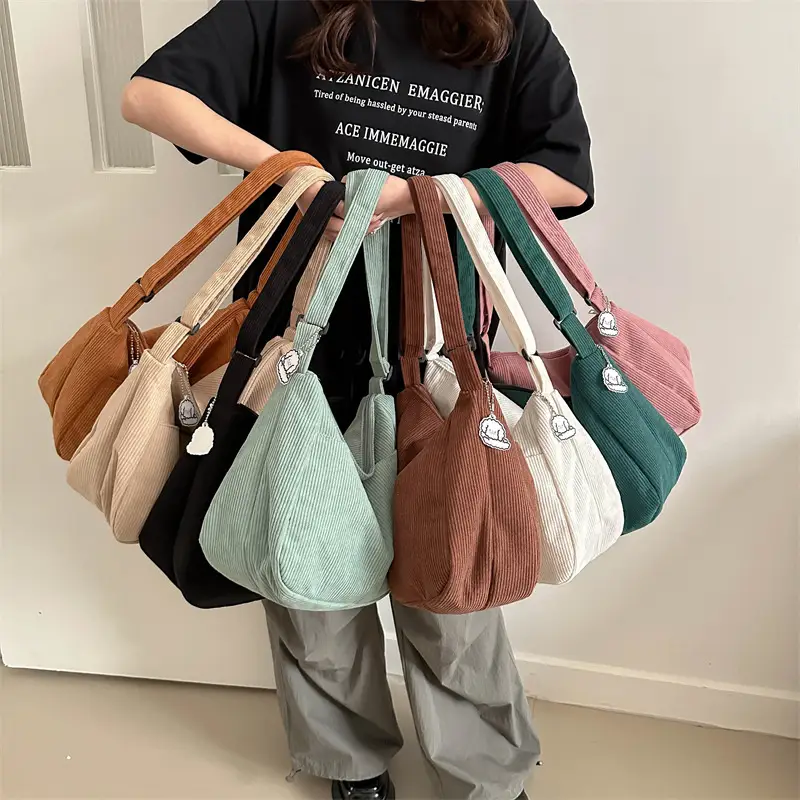 Women's Beige Cotton Shoulder Crossbody Bag with Cute Design - Image 11