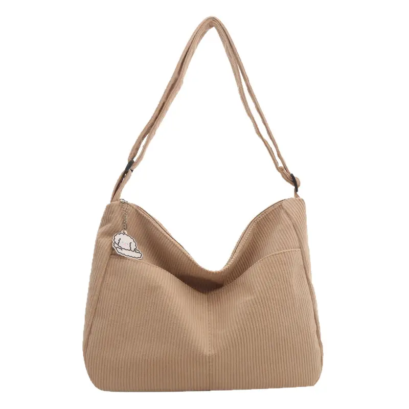 Women's Beige Cotton Shoulder Crossbody Bag with Cute Design - Image 13