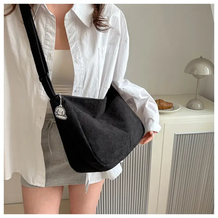Women's Beige Cotton Shoulder Crossbody Bag with Cute Design — feature 11