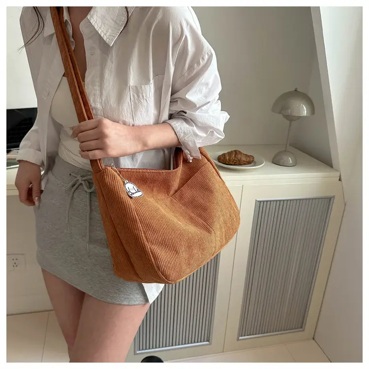 Women's Beige Cotton Shoulder Crossbody Bag with Cute Design — feature 13