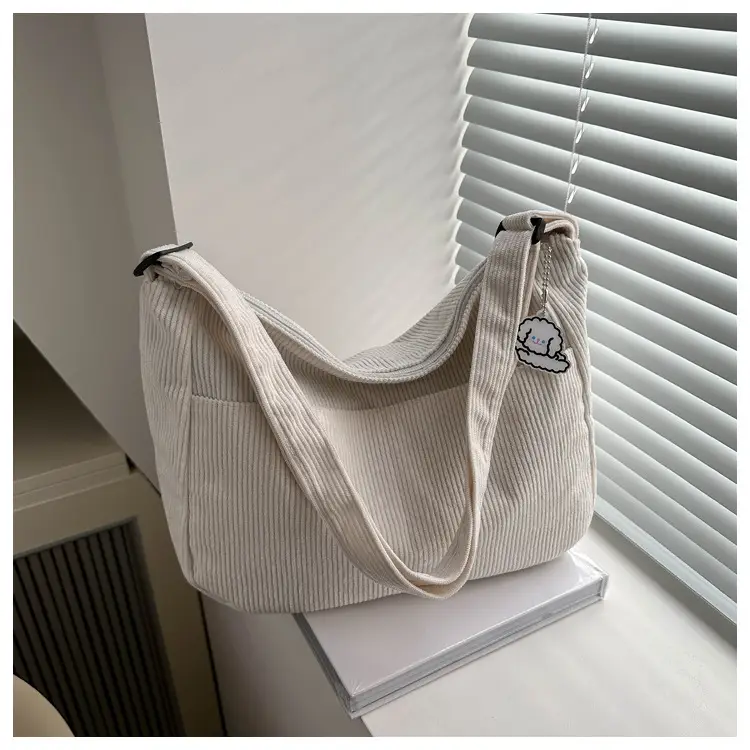 Women's Beige Cotton Shoulder Crossbody Bag with Cute Design — feature 18