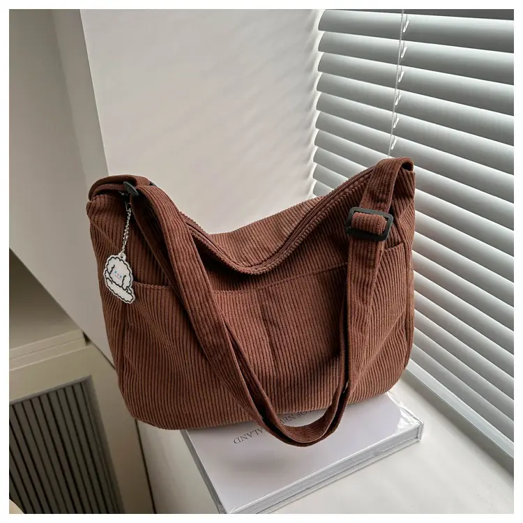 Women's Beige Cotton Shoulder Crossbody Bag with Cute Design — feature 8