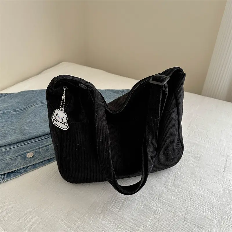 Women's Beige Cotton Shoulder Crossbody Bag with Cute Design - Image 2