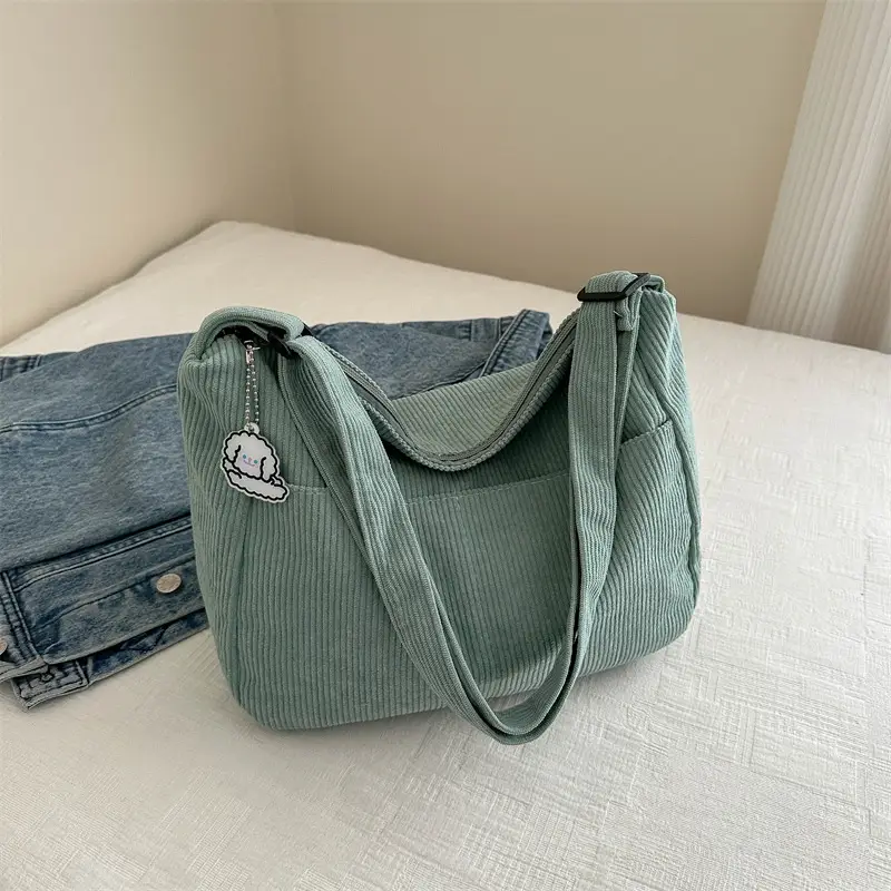 Women's Beige Cotton Shoulder Crossbody Bag with Cute Design - Image 4