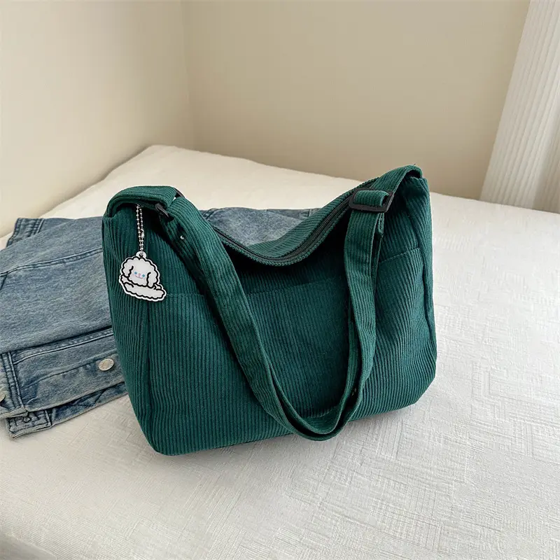 Women's Beige Cotton Shoulder Crossbody Bag with Cute Design - Image 5