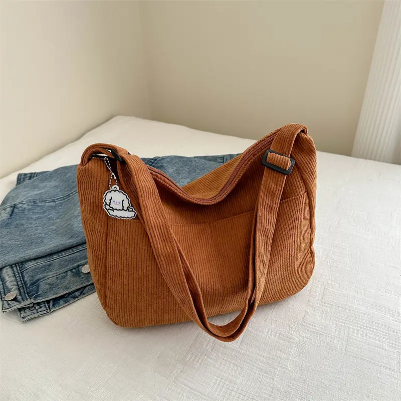 Women's Beige Cotton Shoulder Crossbody Bag with Cute Design - Image 6
