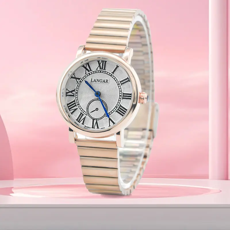 Lanugar Women's Rose Gold Quartz Watch with Mesh Band - Image 3