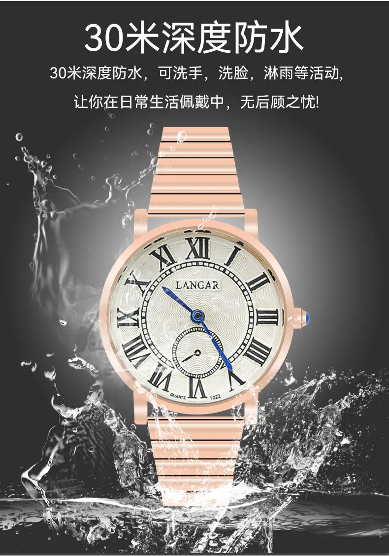 Lanugar Women's Rose Gold Quartz Watch with Mesh Band — feature 4