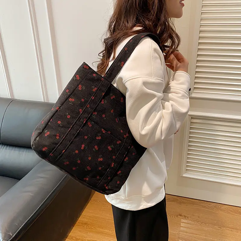 Women's Cherry Printed Shoulder Bag 2024 Winter New - Image 6