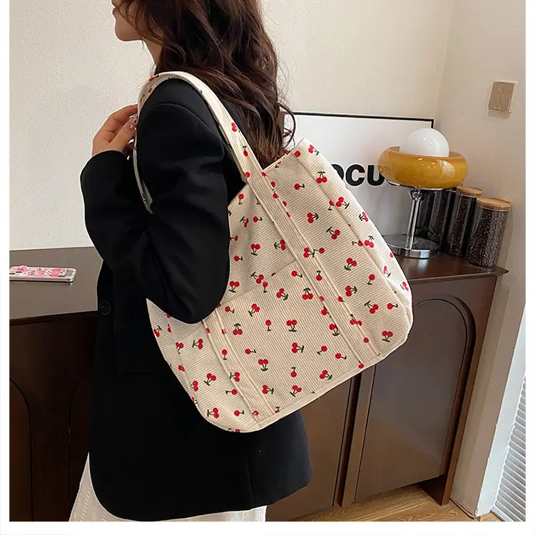 Women's Cherry Printed Shoulder Bag 2024 Winter New — feature 11