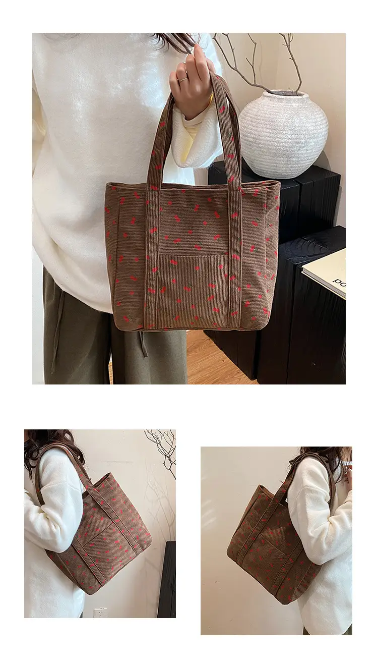 Women's Cherry Printed Shoulder Bag 2024 Winter New — feature 16