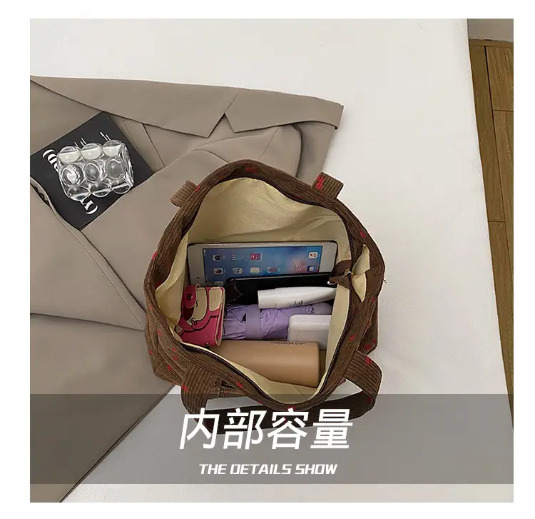 Women's Cherry Printed Shoulder Bag 2024 Winter New — feature 3